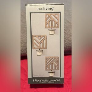 NEW! 3 Piece Natural Wall Sconce Set NWT